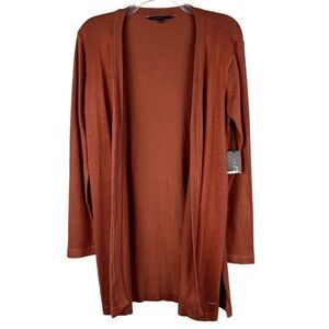 NWT Carreli Brown Open Front Long Sleeve Cardigan Medium